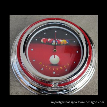 wholesale tower shape factory price single or double rings neon wall clock